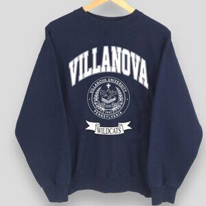 80s Navy Villanova Wildcats Sweatshirt Villanova University Shirt Retro Tee